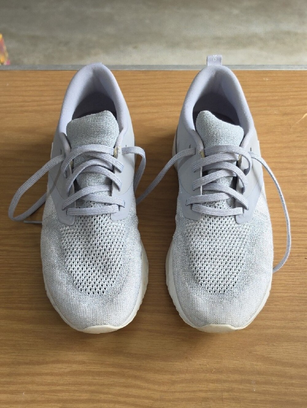 Nike Light Gray Knit Training Sneakers - Picture 2 of 5